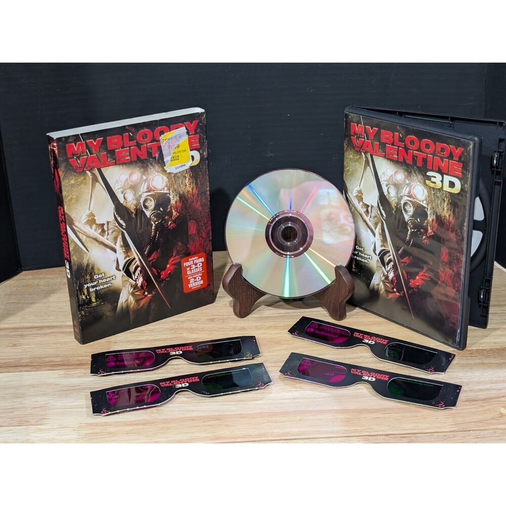 My Bloody Valentine 3D/2D Disc (DVD, 2009) With Slipcover And 4 Sets 3D Glasses